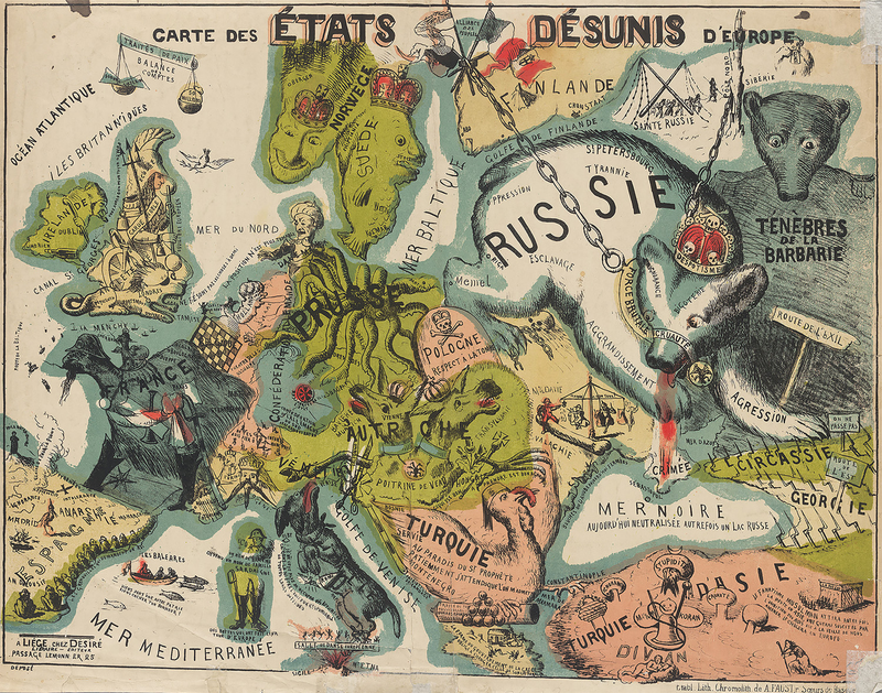 Illustration for article titled 21 Bizarre Maps That Depict Nations As Animals, People, and Monsters